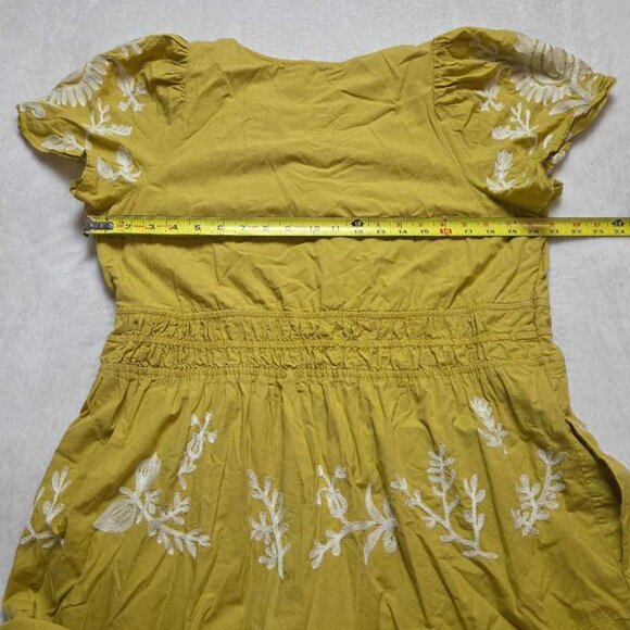 L By Anthropologie The Somerset printed maxi dress yellow embroidered flowers 3 - Picture 9 of 12